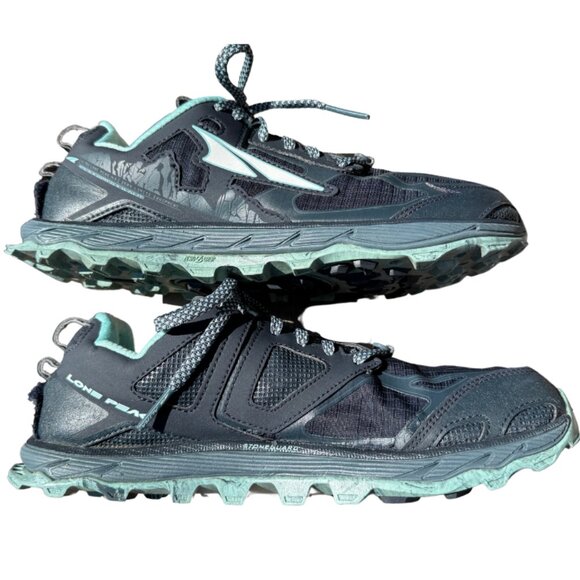 Altra Lone Peak 4.5 Women's Gray Teal Trail Hike Running Shoes Size 10 - Picture 5 of 15